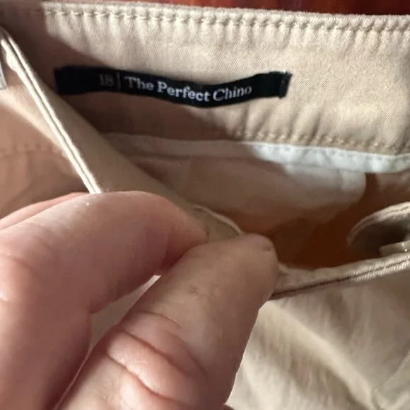 Talbots women’s size 18 Tan The Perfect Chino. Classic cotton straight leg NWT - Picture 5 of 7
